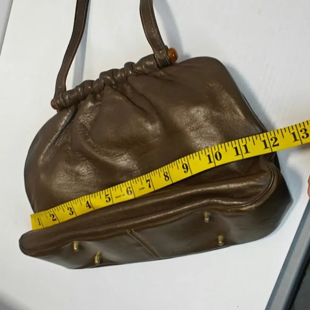 Vintage leather olive Brown bag